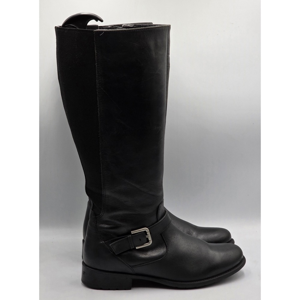 Clarks Plaza Pilot Womens 8 Black Leather Knee High Riding Boots 26104583